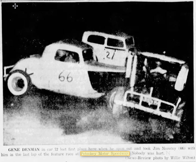Petoskey Motor Speedway - Aug 12 1957 Article (newer photo)